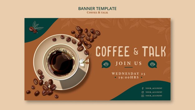 Modèle de bannière café et parler