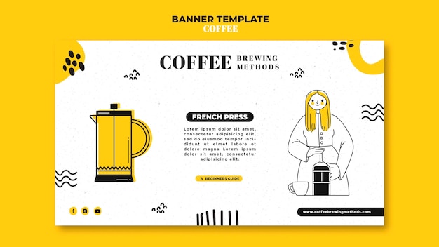 PSD gratuit modèle de bannière de café