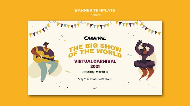 Modèle de bannière de carnaval illustré