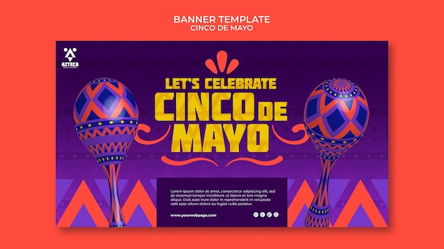PSD gratuit modèle de bannière de célébration du cinco de mayo