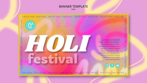 Modèle de bannière de célébration du festival holi