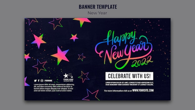 PSD gratuit modèle de bannière de célébration du nouvel an