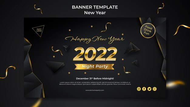 Modèle de bannière de célébration du nouvel an