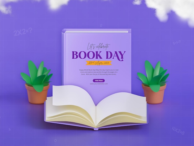 PSD gratuit modèle de bannière de célébration de la journée mondiale du livre