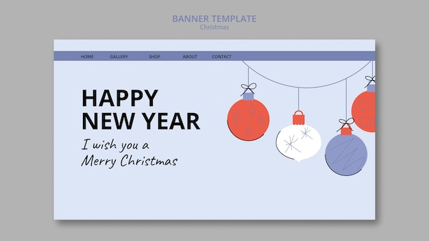 PSD gratuit modèle de bannière de célébration de noël