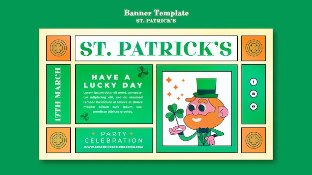 PSD gratuit modèle de bannière de célébration de la saint-patrick