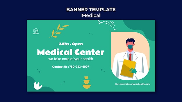 PSD gratuit modèle de bannière de centre médical