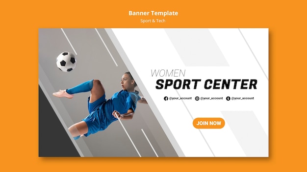 PSD gratuit modèle de bannière de centre de sport féminin