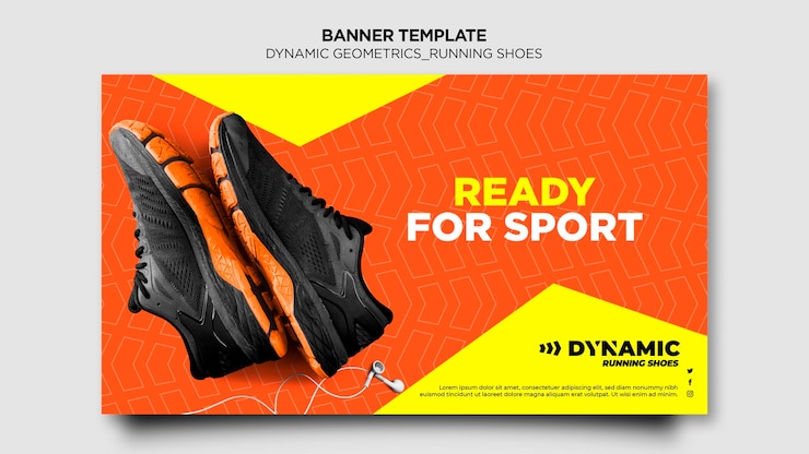 PSD gratuit modèle de bannière de chaussures de course