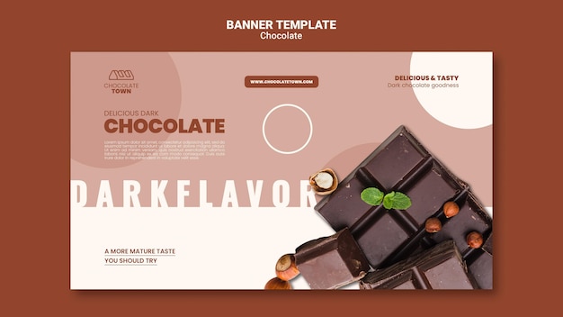 PSD gratuit modèle de bannière de chocolat savoureux