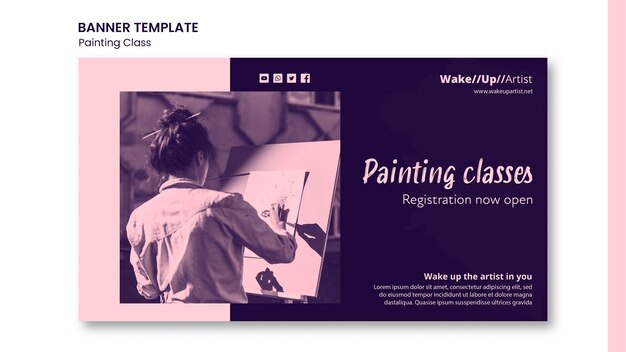 Modèle de bannière de classe de peinture