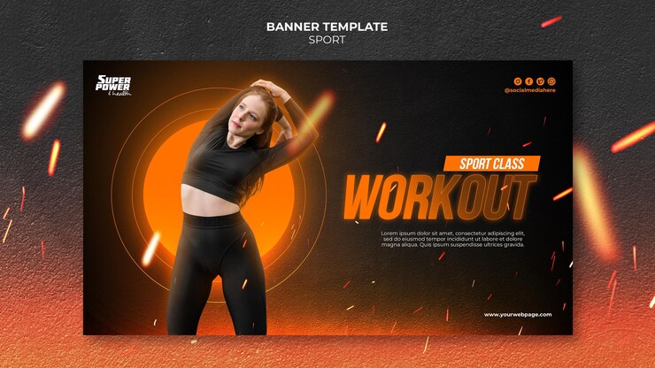 PSD gratuit modèle de bannière de classe de sport