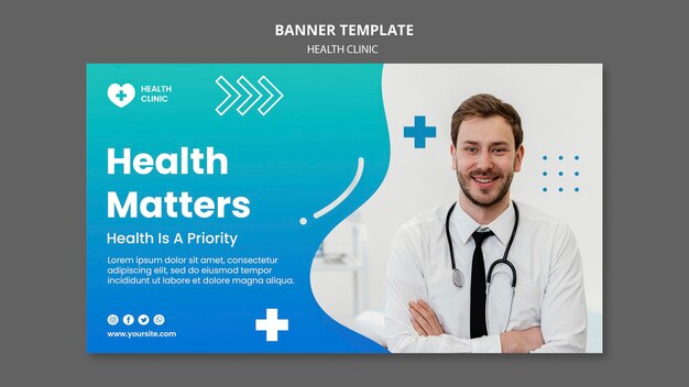 Modèle de bannière de clinique de santé