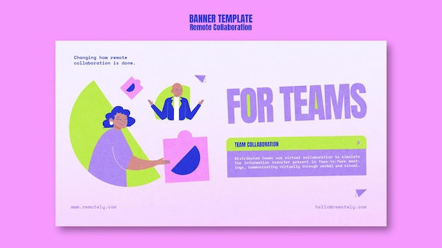 Modèle de bannière de collaboration à distance