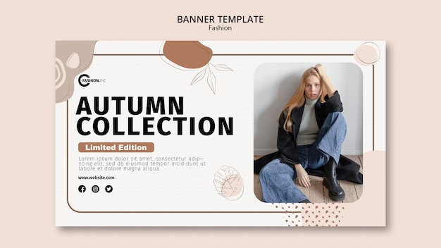 PSD gratuit modèle de bannière de collection automne