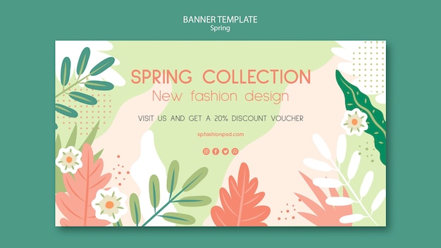 Modèle de bannière de collection de printemps