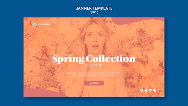 PSD gratuit modèle de bannière de collection de vente de printemps