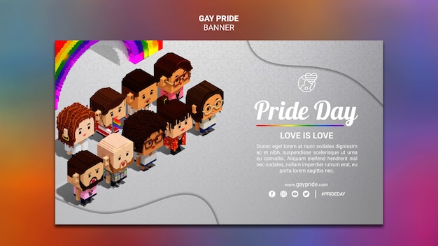 PSD gratuit modèle de bannière colorée gay pride