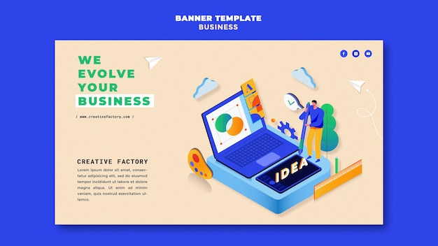 Modèle de bannière commerciale illustrée