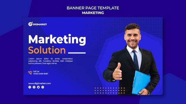 Modèle de bannière commerciale marketing