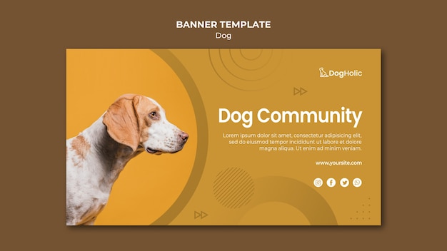 Modèle de bannière de communauté de chien