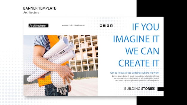 PSD gratuit modèle de bannière de concept d'architecture