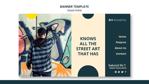 Modèle de bannière de concept d'artiste de rue