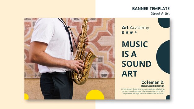 Modèle de bannière de concept d'artiste de rue