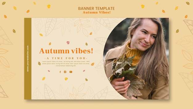 PSD gratuit modèle de bannière de concept automne