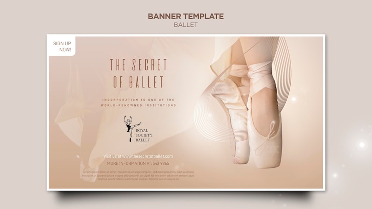 PSD gratuit modèle de bannière de concept de ballerine