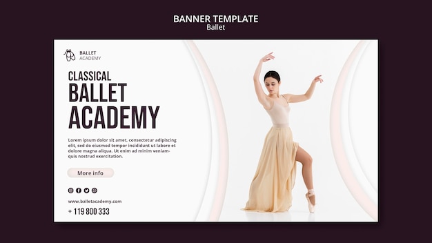 PSD gratuit modèle de bannière de concept de ballet