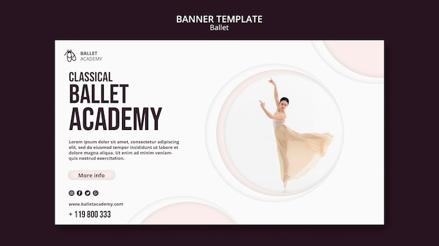 Modèle de bannière de concept de ballet