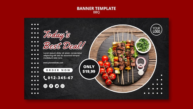 Modèle de bannière de concept de barbecue