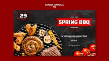 PSD gratuit modèle de bannière avec concept de barbecue