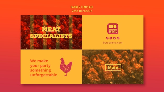 Modèle de bannière de concept de barbecue