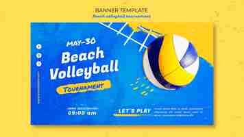 PSD gratuit modèle de bannière de concept de beach-volley