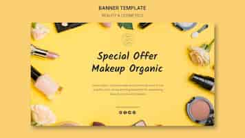 PSD gratuit modèle de bannière de concept de beauté et de cosmétiques