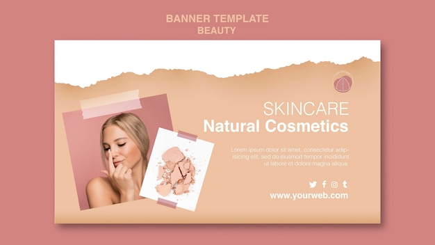 PSD gratuit modèle de bannière de concept de beauté