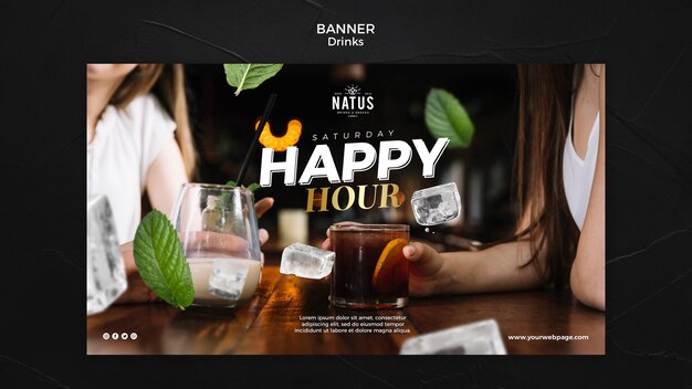 Modèle de bannière de concept de boissons