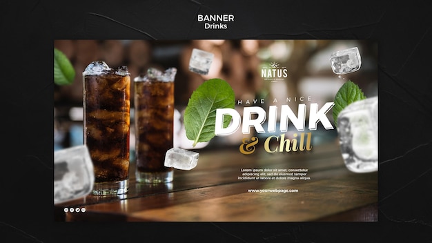 Modèle de bannière de concept de boissons