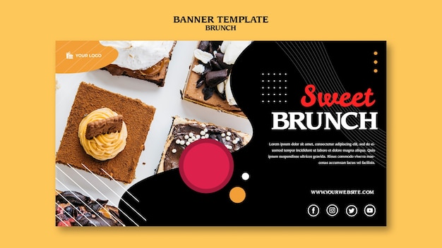 PSD gratuit modèle de bannière de concept de brunch