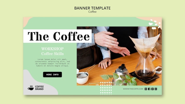 PSD gratuit modèle de bannière de concept de café