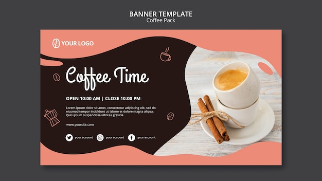 PSD gratuit modèle de bannière avec concept de café