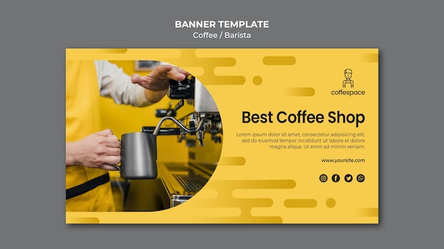 PSD gratuit modèle de bannière de concept de café