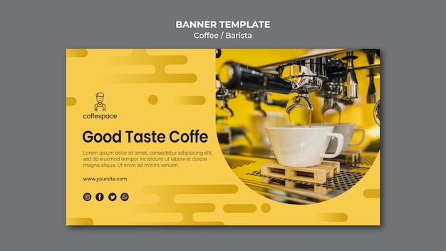 Modèle de bannière de concept de café