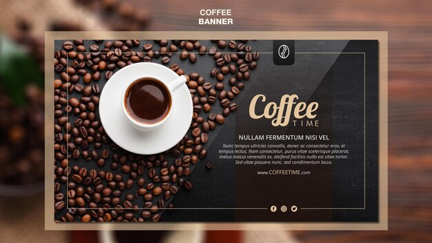 Modèle de bannière de concept de café