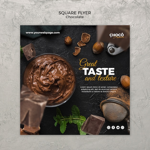 PSD gratuit modèle de bannière de concept de chocolat