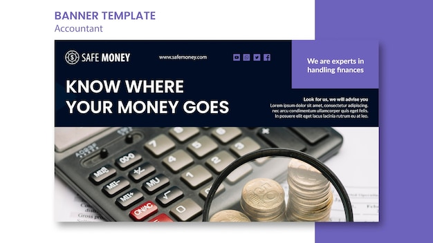 PSD gratuit modèle de bannière de concept comptable