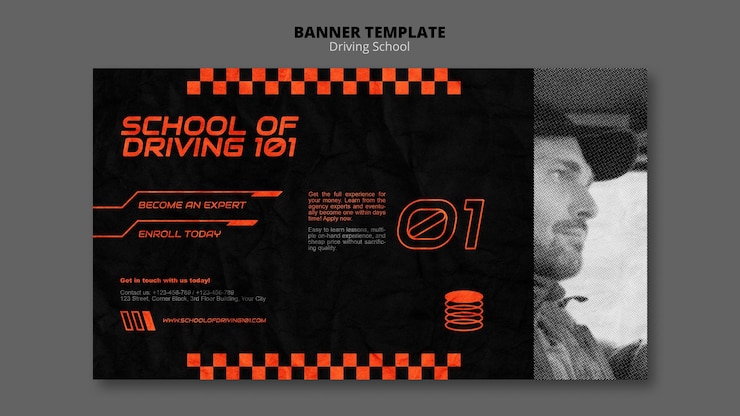 PSD gratuit modèle de bannière de concept de conduite