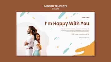 PSD gratuit modèle de bannière de concept de couple